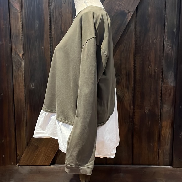 Two by Vince Camuto hunter Green longsleeve oversized top - Picture 4 of 9